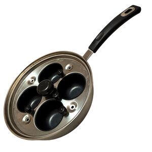 4-Egg Poacher Pan with Glass Lid – Non-Stick Cups – Stovetop Cookware